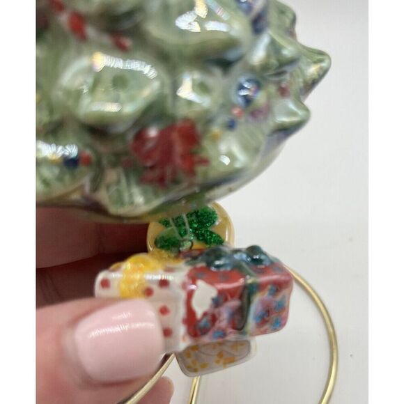Christopher Radko Christmas Ornament Tree Presents Bell Shape Hand Painted Stand - Picture 6 of 8